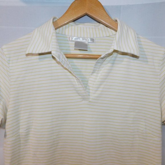 NIKE Golf Dry Fit Womens M White Yellow Polo  Shirt - Picture 3 of 11